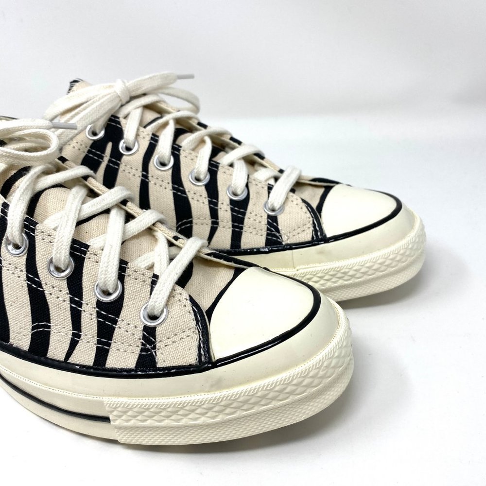 Converse Chuck 70 Low Black Zebra Stripes Black Beige Shoes Men's Size 167811C - Picture 5 of 8